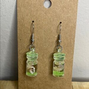Seashell Glass Bottle Earrings